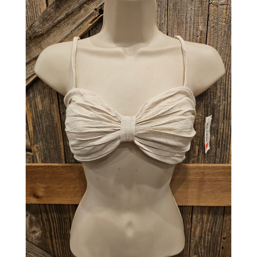 NWT O. vianca ivory size S small Bralette one piece tan summer festival